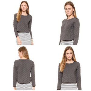 Madewell SOHO Diamond Quilted Zip-Shoulder Top